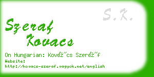 szeraf kovacs business card